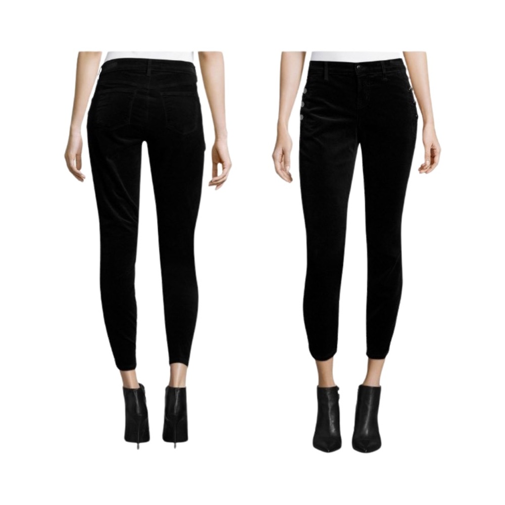 J Brand Womens Zion Coated Black Ankle Jeans Size 24 Zipper Ankles $245
